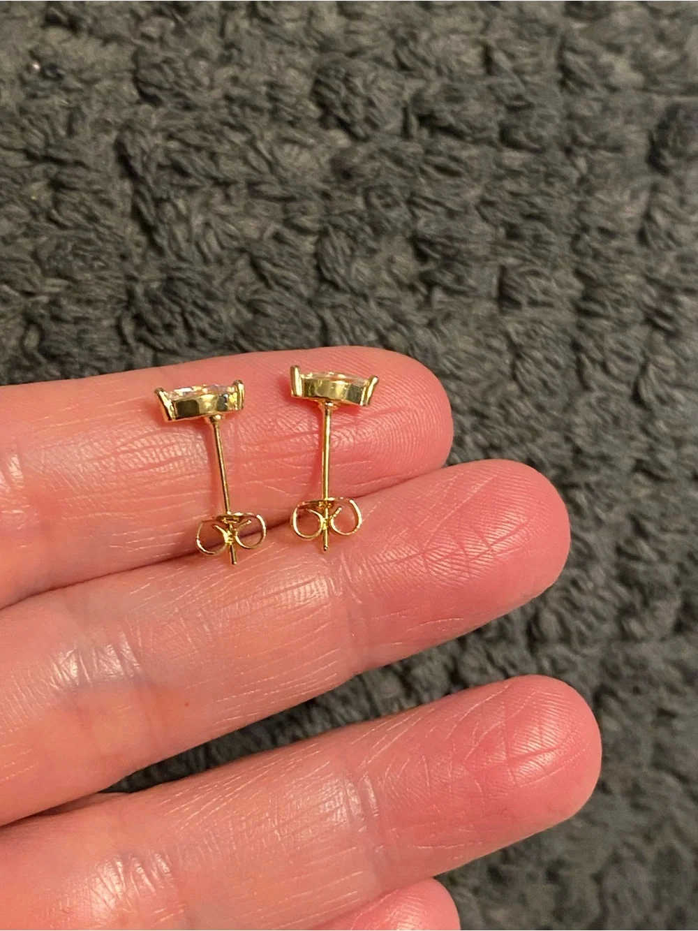 Gold Marquise Cubic Zirconia Stud Earrings - Elegant Women Jewelry